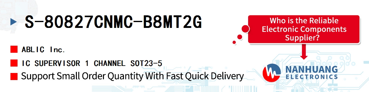 S-80827CNMC-B8MT2G ABLIC IC SUPERVISOR 1 CHANNEL SOT23-5