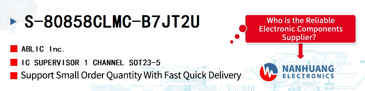 S-80858CLMC-B7JT2U ABLIC IC SUPERVISOR 1 CHANNEL SOT23-5