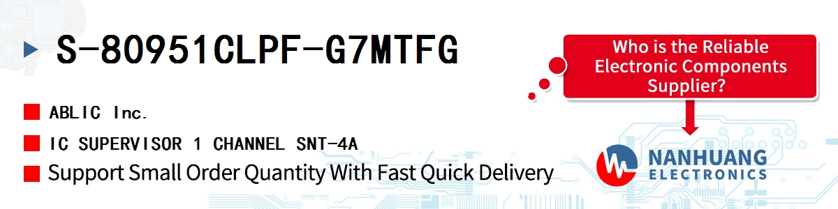 S-80951CLPF-G7MTFG ABLIC IC SUPERVISOR 1 CHANNEL SNT-4A