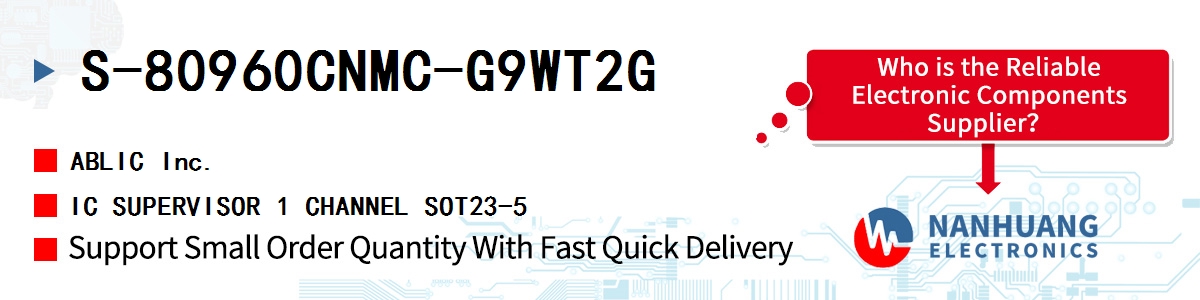 S-80960CNMC-G9WT2G ABLIC IC SUPERVISOR 1 CHANNEL SOT23-5