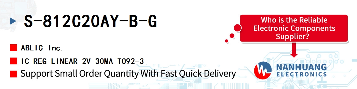 S-812C20AY-B-G ABLIC IC REG LINEAR 2V 30MA TO92-3