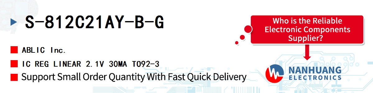 S-812C21AY-B-G ABLIC IC REG LINEAR 2.1V 30MA TO92-3