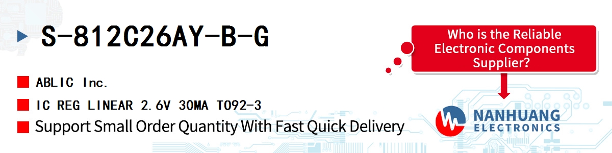 S-812C26AY-B-G ABLIC IC REG LINEAR 2.6V 30MA TO92-3