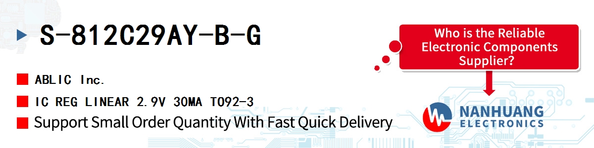 S-812C29AY-B-G ABLIC IC REG LINEAR 2.9V 30MA TO92-3