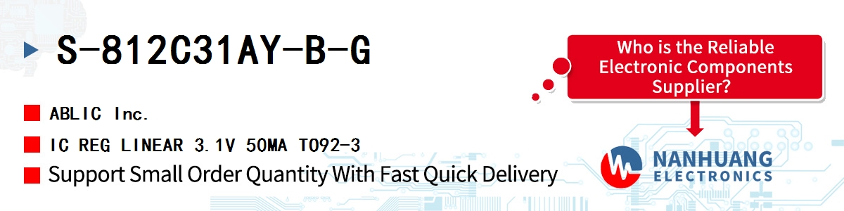 S-812C31AY-B-G ABLIC IC REG LINEAR 3.1V 50MA TO92-3