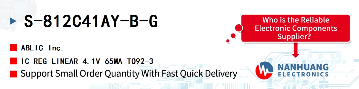 S-812C41AY-B-G ABLIC IC REG LINEAR 4.1V 65MA TO92-3