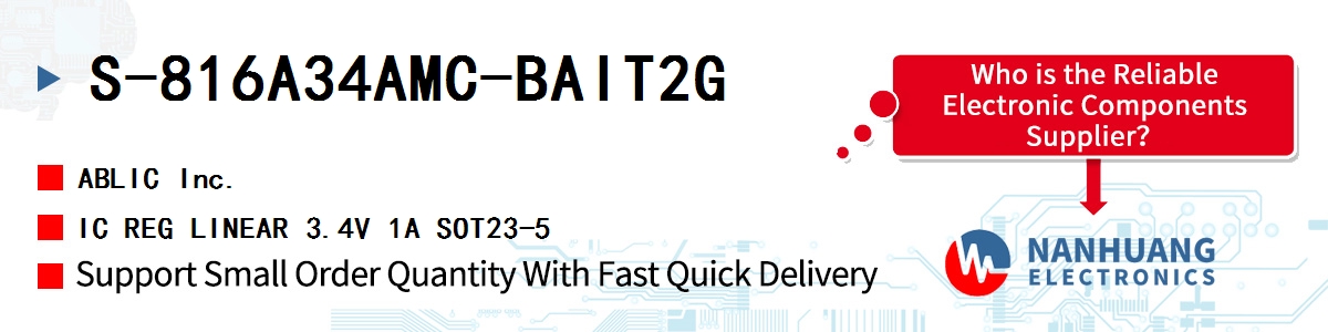 S-816A34AMC-BAIT2G ABLIC IC REG LINEAR 3.4V 1A SOT23-5