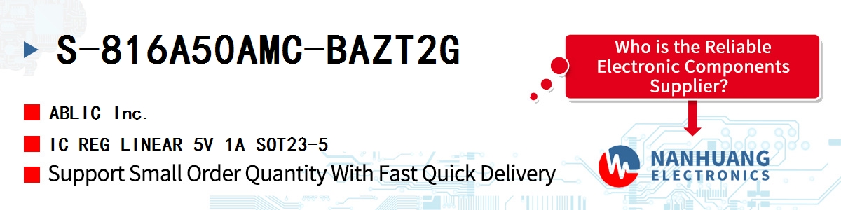 S-816A50AMC-BAZT2G ABLIC IC REG LINEAR 5V 1A SOT23-5