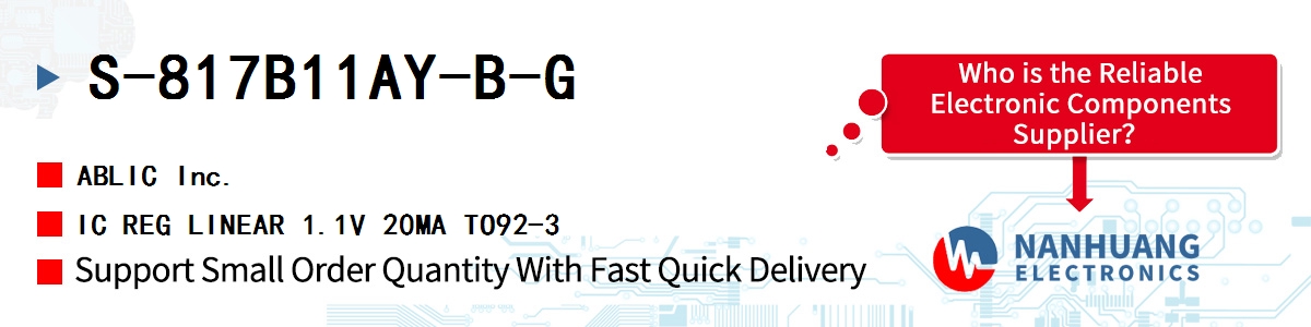 S-817B11AY-B-G ABLIC IC REG LINEAR 1.1V 20MA TO92-3