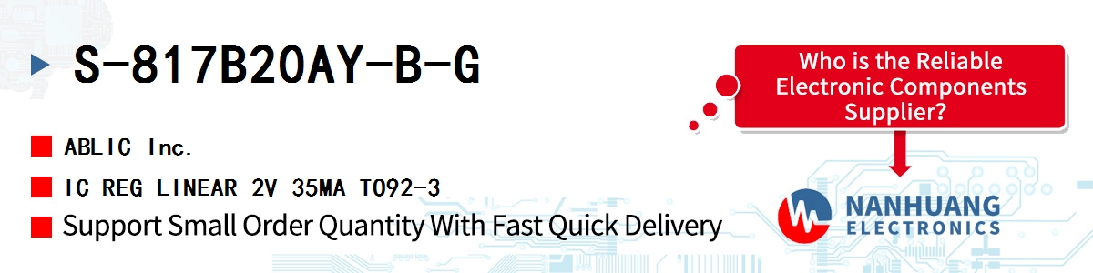 S-817B20AY-B-G ABLIC IC REG LINEAR 2V 35MA TO92-3