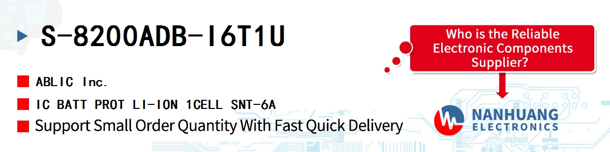 S-8200ADB-I6T1U ABLIC IC BATT PROT LI-ION 1CELL SNT-6A