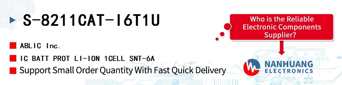 S-8211CAT-I6T1U ABLIC IC BATT PROT LI-ION 1CELL SNT-6A