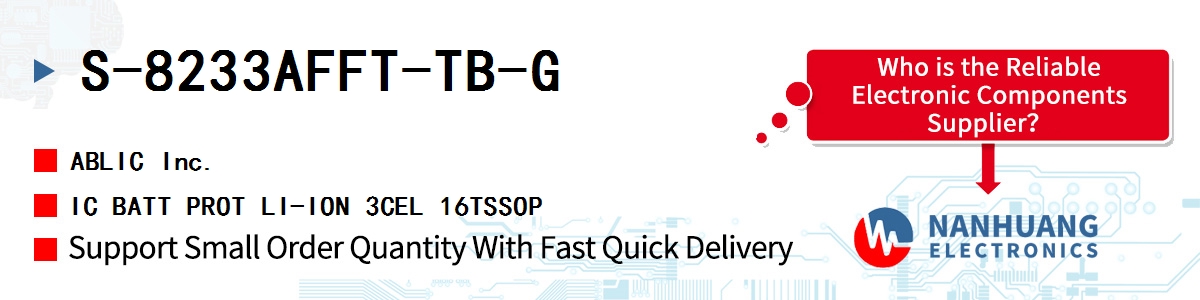 S-8233AFFT-TB-G ABLIC IC BATT PROT LI-ION 3CEL 16TSSOP