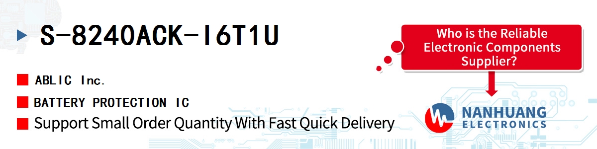 S-8240ACK-I6T1U ABLIC BATTERY PROTECTION IC