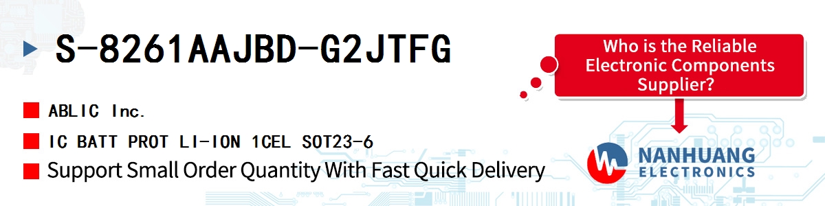 S-8261AAJBD-G2JTFG ABLIC IC BATT PROT LI-ION 1CEL SOT23-6