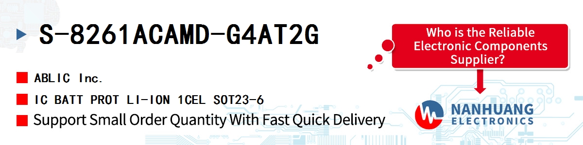 S-8261ACAMD-G4AT2G ABLIC IC BATT PROT LI-ION 1CEL SOT23-6