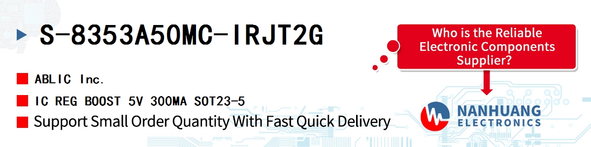 S-8353A50MC-IRJT2G ABLIC IC REG BOOST 5V 300MA SOT23-5