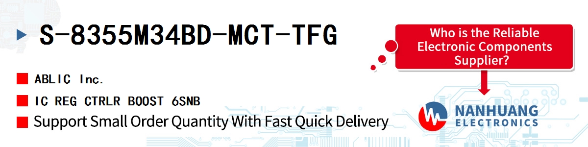 S-8355M34BD-MCT-TFG ABLIC IC REG CTRLR BOOST 6SNB